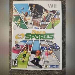Hudson Jeans Deca Sports Wii Game — White, Green & Blue Artwork